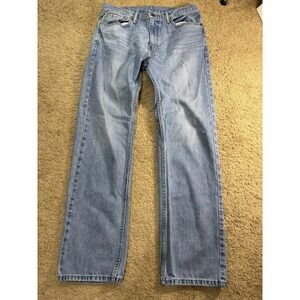 Levis 505 Jeans Men's 33x34 Blue Denim Straight Leg Mid Rise Preppy
